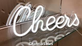 Neon Led Wall Art - Cheers White Colour -2