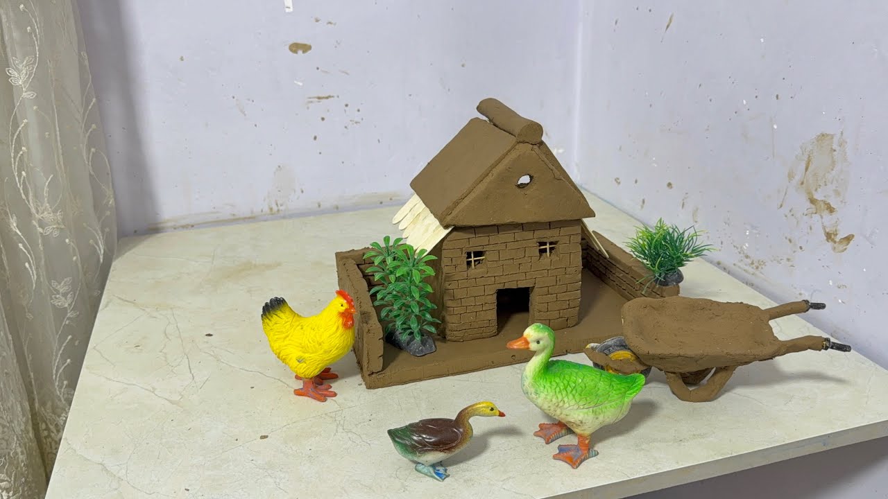 Tiny Clay World: How I Built a Mini House and Garden Tools!