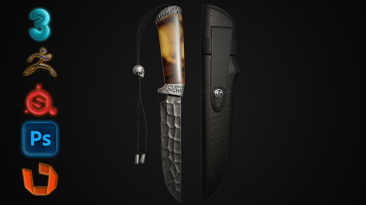 Knife Modeling and Texturing 3ds Max Zbrush Substance Painter