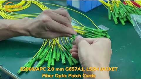 Bwinners Production video on E2000 APC 2 0 mm G657A1 LSZH JACKET Fiber Optic Patch Cords