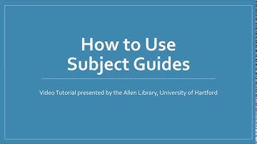 How to Use Subject Guides
