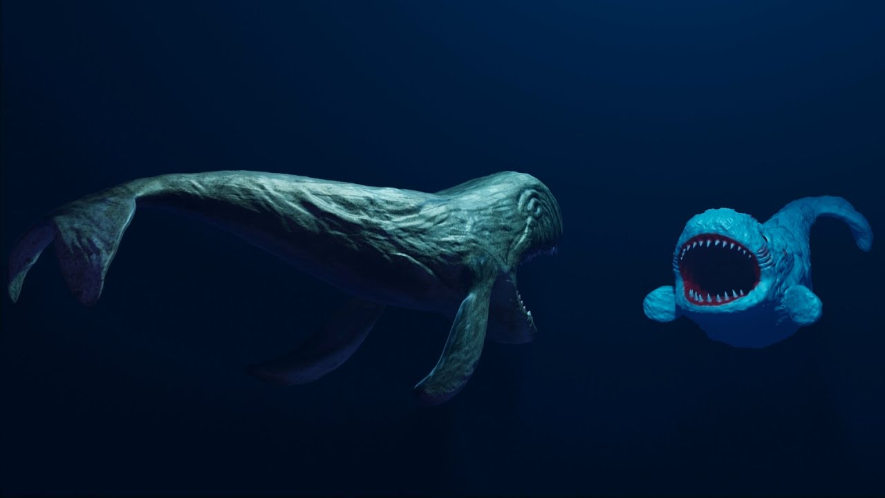 Colossal whale vs mega bloop | sea monsters animation - YouTube