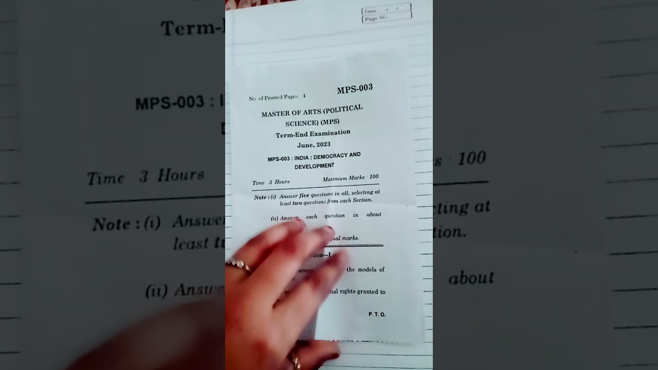 MPS-003 INDIA: Democracy and Development 