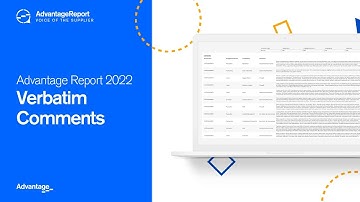 Advantage Report Voice of the Supplier 2022 | Verbatim Comments Demo