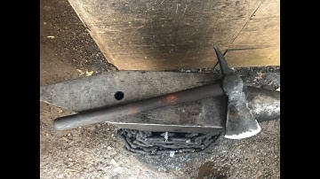 Forging a spike tomahawk from an old ball peen