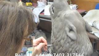 Wolf Ceramic Sculpture Before Firing