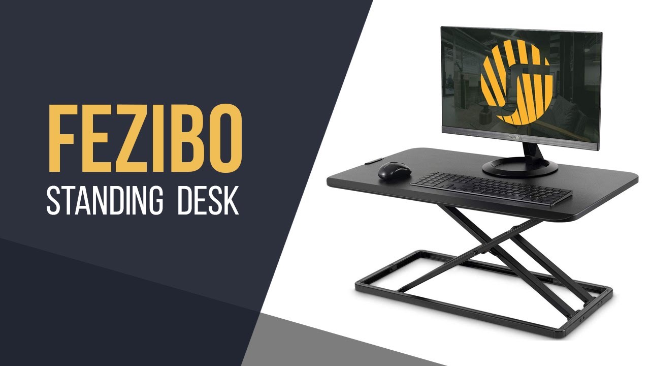 FEZIBO FZ SD09B Standing Desk Converter with Height Adjustable