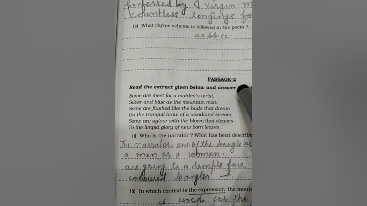 Class9,SubjectEnglish2, Video6, Bangle sellers,Workbook Questions Answers by Mrs Sabita