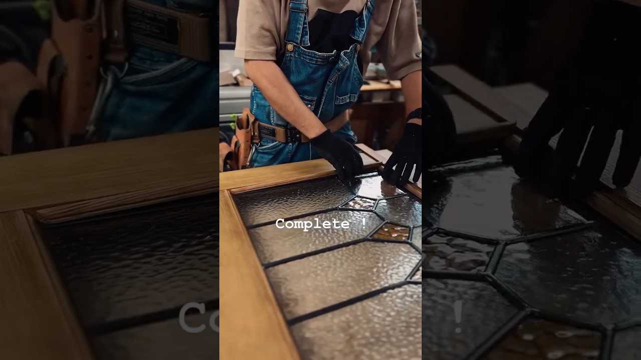 木製ドア WOOD DEPOT / サイズオーダー木製室内ドア ステンドグラス ID-794