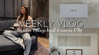 WEEKLY VLOG | BICESTER VILLAGE HAUL & DIY CANVAS PROJECT | Amy Beth