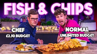 FISH AND CHIPS BUDGET BATTLE | Chef (£2.50 budget) VS Normal (Unlimited budget) | Sorted Food screenshot 5