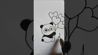Easy Panda Drawing For Beginners | प्यारा पांडा ड्रॉ करना सीखें #shorts #ytshorts #art @PMLart