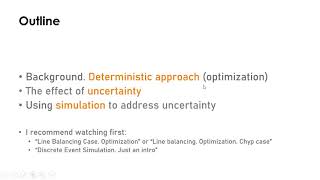 Line balancing. Simulation. Chyp case 01. Intro