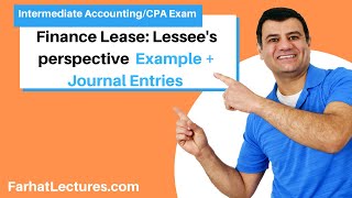 Accounting for Finance Lease:  Lessee's Perspective  Example.  CPA Exam
