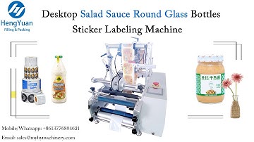 HYT-100 Desktop Salad Sauce Round Glass Bottles Sticker Labeling Machine