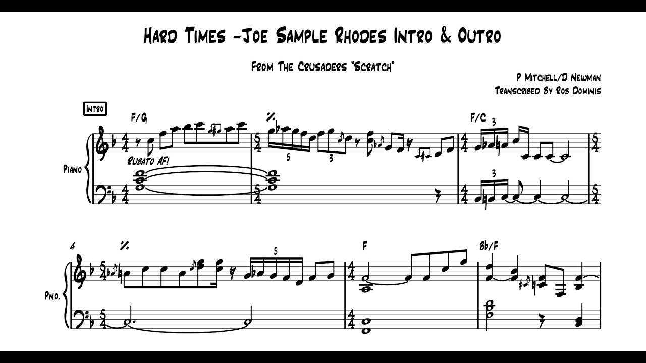 Joe Sample Intro & Outro Transcription on Scratch - YouTube