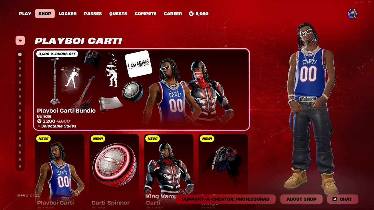 *New* Playboi Carti Skins And Emotes In Fortnite Item Shop Today!
