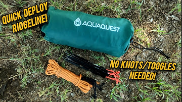 DIY RAPID/QUICK DEPLOY RIDGELINE!!! (Using no knots/toggles) #bushcraft #survival #tarpridgeline