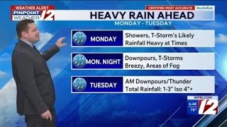WPRI 12 Weather Forecast 7/5/26: Flood Watch Issued; Heavy Rain Next Two Days