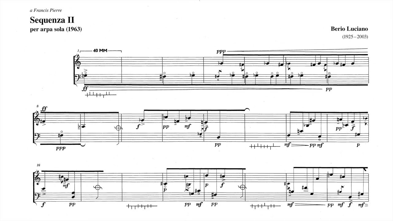Berio - Sequenza II (score) [HD]