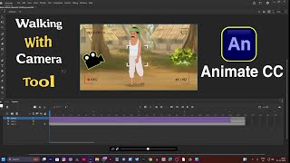 Walking With Camera Tool In Adobe Animate CC | 2D Animation Tutorial | Walking Animation screenshot 1