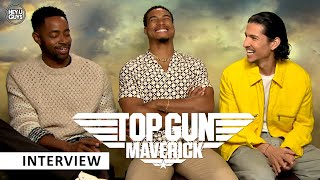 Top Gun Maverick - Jay Ellis, Greg Tarzan Davis \& Danny Ramirez on working with Tom Cruise on set