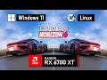 Forza Horizon 6 on Windows 11 vs Linux (RX 6700 XT)