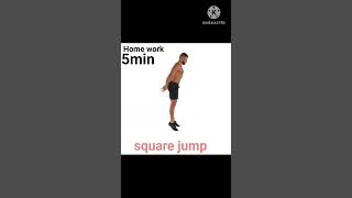 5min Square jump ❤️#homeworkout #fitness #legworkout