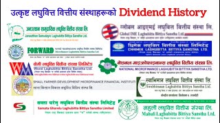 Dividend history of top 10 microfinance companies. सबैभन्दा धेरै बोनस सेयर दिने लघुवित्त कम्पनीहरु ।