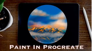 How to Draw Sunlight on Mountains Procreate Tutorial | Paint with Basic Brushes| The ProArt screenshot 1