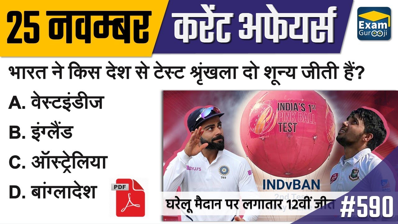 25 November 2019 | Daily Current Affairs | today current affairs 