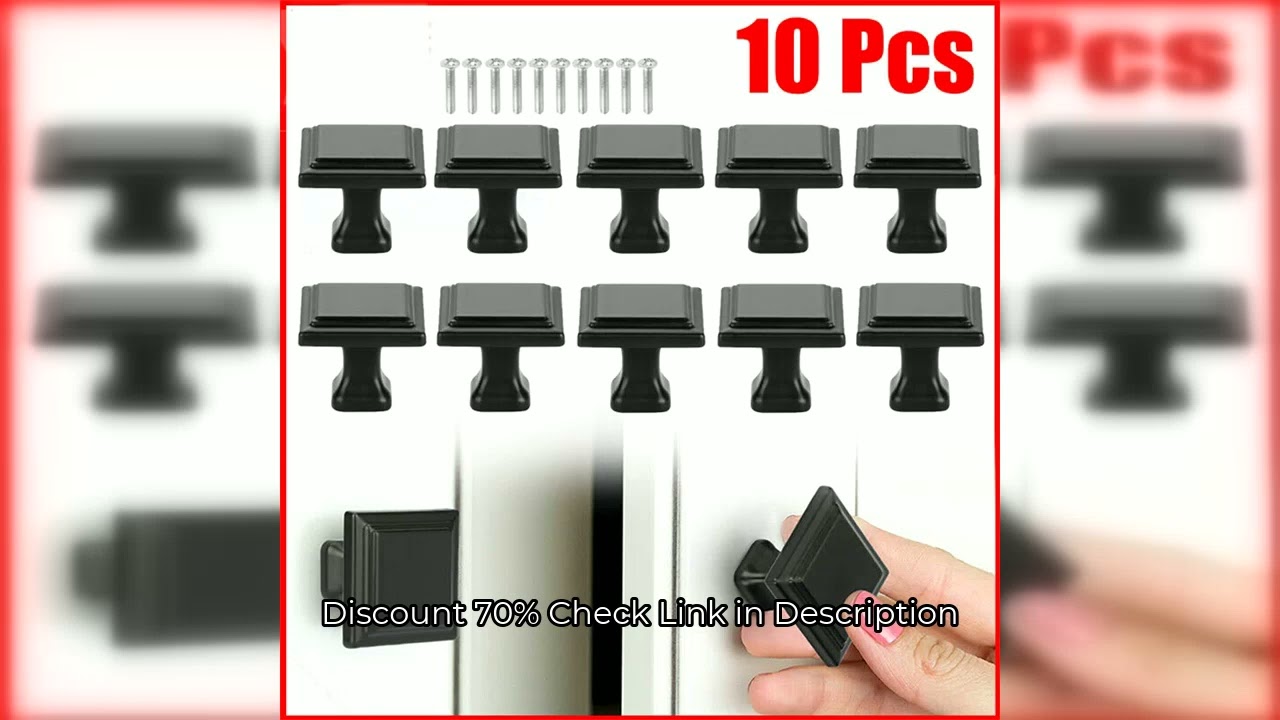 10 Pcs Matte Black Kitchen Cabinet Handles Knobs Cupboard Drawer Door Pulls Handles High Quality Alu