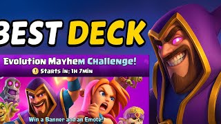 BEST DECK FOR WINNING EVOLUTION MAYHEM CHALLENGE #clashroyale #bestdeck#topladder #clashroyaleindia