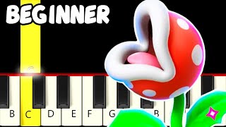 Piranha Plants On Parade (Super Mario Bros. Wonder) - Fast and Slow (Easy) Piano Tutorial - Beginner