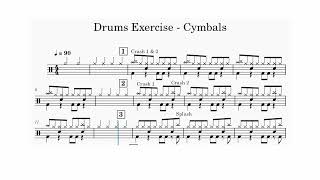 #10 Drums Exercise - Use your cymbals | 90 BPM