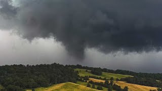 Raw Video: Funnel Cloud and Possible Tornado - 7/16/222 Orange, VA DRONE FOOTAGE