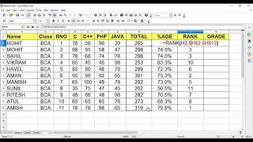 Error 508 Error 509 In Calc RANK,GRADE,RESULT