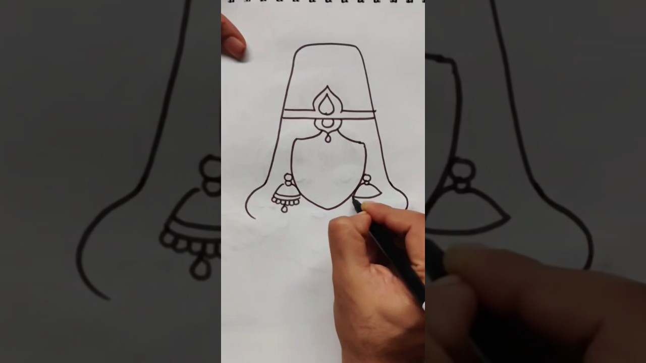 Quick simple and easy drawing of Matarani face using the letter A/ Maa Durga drawing for beginners