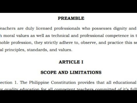 Vidéo: Qu'est-ce que la loi philippine de 1994 sur la professionnalisation des enseignants ?