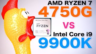 RYZEN 7 4750G vs Core i9 9900K GPU内蔵CPUの実力やばすぎ AMD APU Renoir