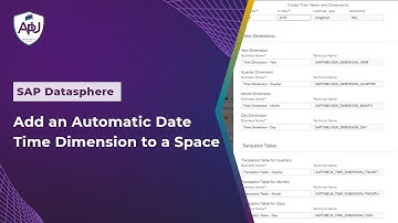 Automatic Date - Time Dimension in SAP Datasphere