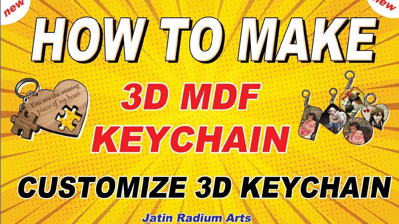 how to make 3D MDF customise keychain | jatin radium art #viral - YouTube