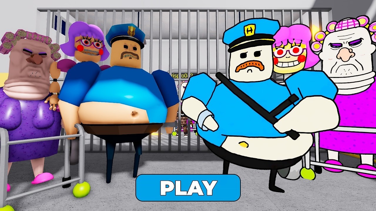 POLICE VS PAINTED BOSSES PRISON RUN OBBY ROBLOX - YouTube