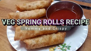 VEG SPRING ROLLS RECIPE I HOW TO MAKE VEG SPRING ROLLS I YUMMY AND CRISPY VEG SPRING ROLLS