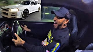 Lewis Hamilton Night Ride With Skyline R34 In Tokyo Expressway