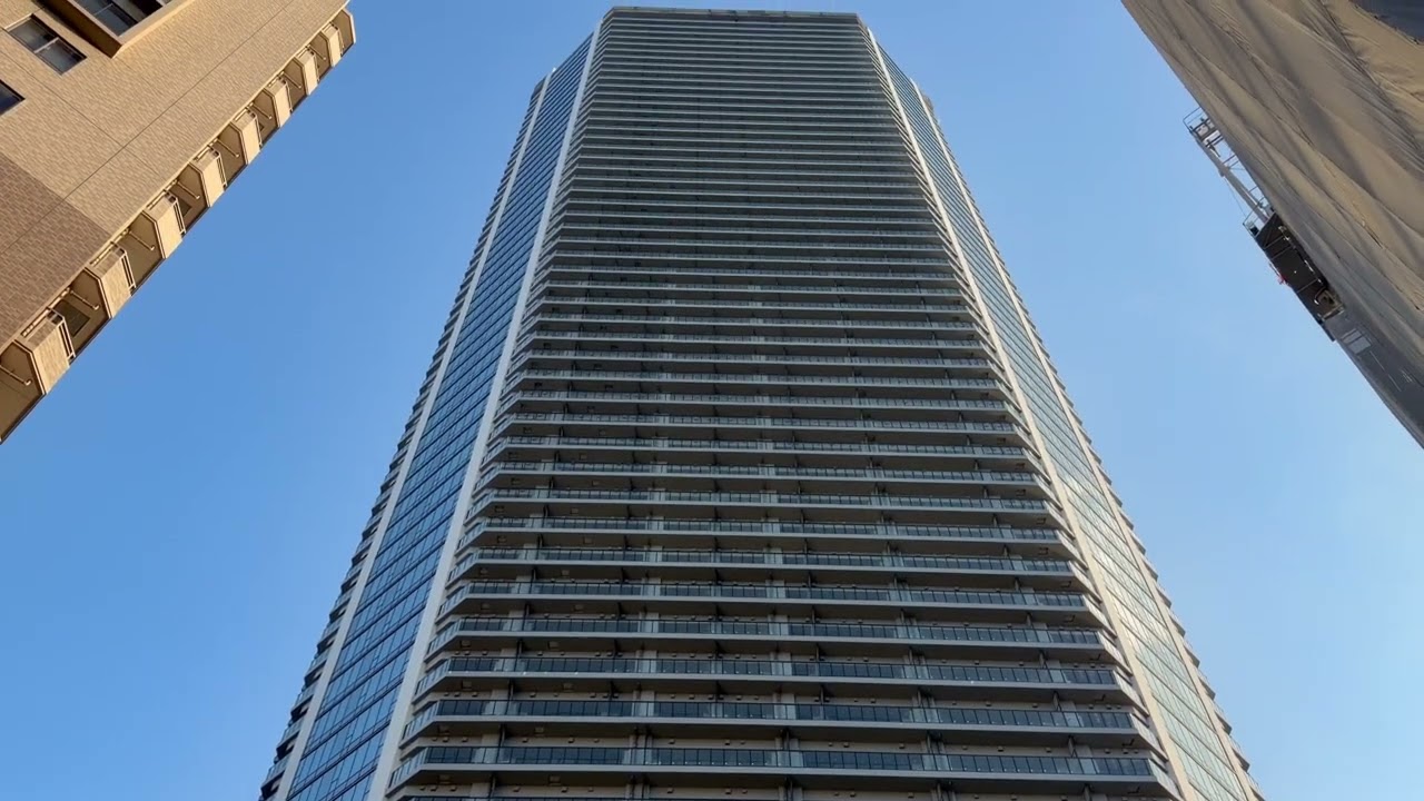 植栽工事が行われていた、58階199m「グランドシティタワー月島」の様子 2026年2月22日撮影