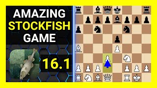 Amazing Stockfish 16.1 Chess Game, Spanish Game, Closed Variations, Martinez Variation