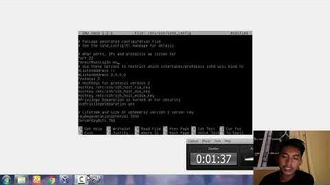konfigurasi ssh server di linux debian menggunakan virtual box