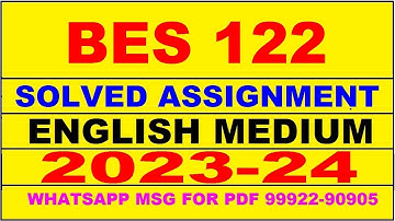 bes 122 solved assignment 2023-24 | bes 122 solved assignment in english 2024 | bes 122 2024