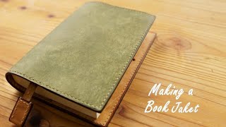 【レザークラフト】型紙付き ブックカバーの作り方/【Leather craft】Free pattern How to make an Book jacket